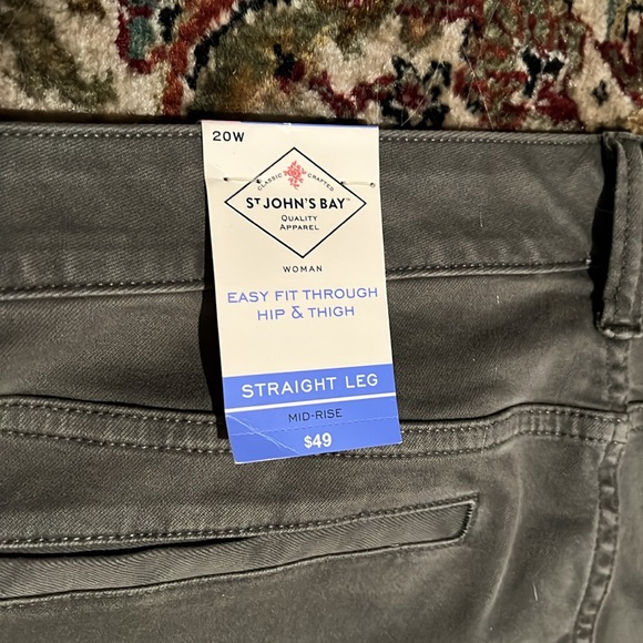 St. John's Bay Green Cargo Straight Leg Chino Pants Size 20W - Picture 4 of 4